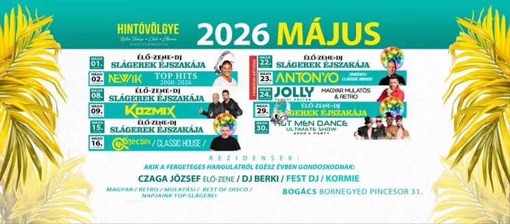 Hintóvölgye Retro Terasz Club & Étterem programok 2026 Bogács