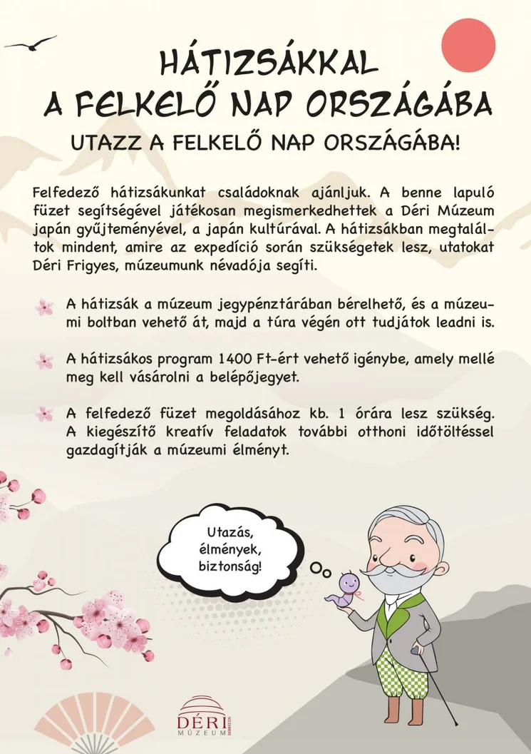 Felfedező hátizsák Debrecen 2026 – interaktív családi kaland a Déri Múzeumban