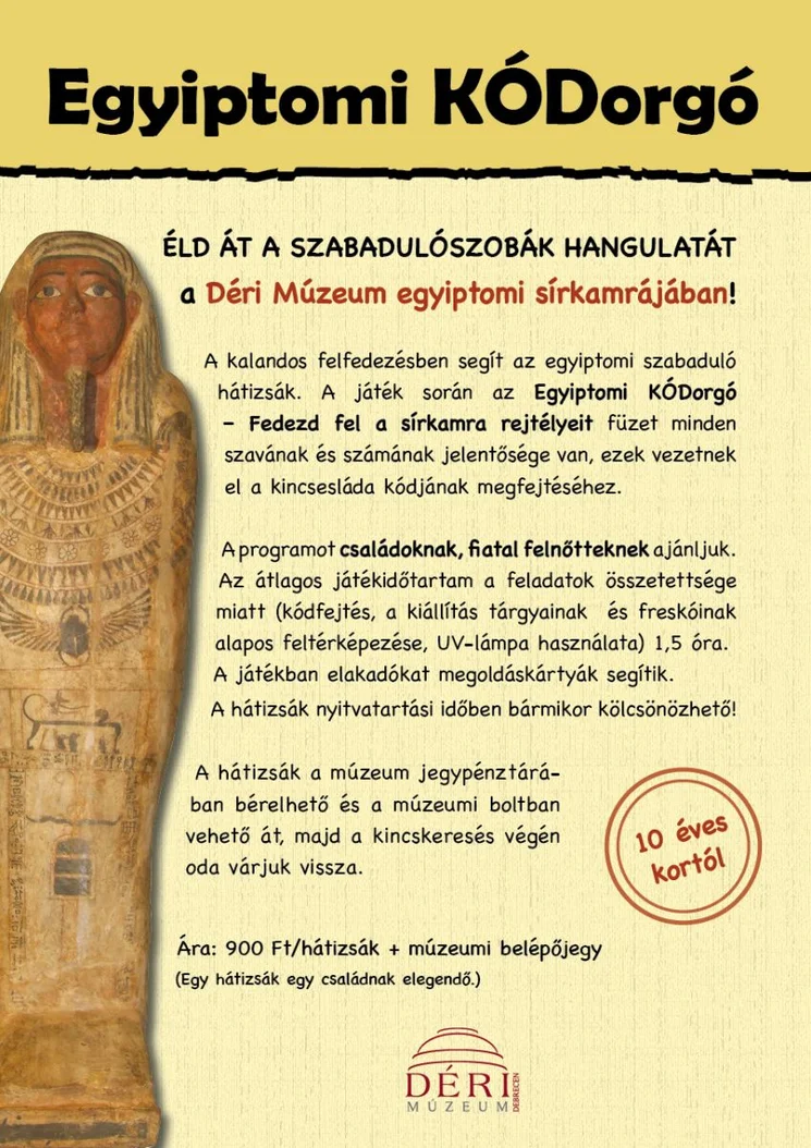 Felfedező múzeumi hátizsákok családoknak Debrecenben, a Déri Múzeumban