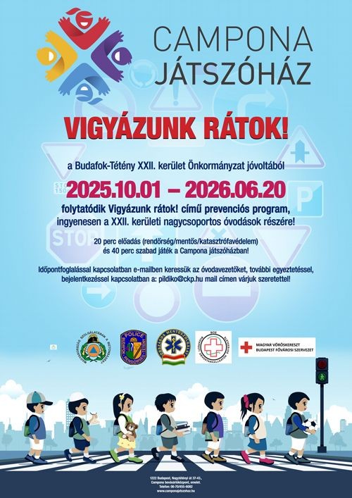 Közlekedésbiztonsági program gyerekeknek  Budapesten - Campona Vigyázunk rátok! 2025–2026 
