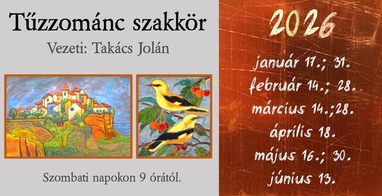 Tűzzománc szakkör kéthetente szombaton a lajosmizsei Művelődési Házban