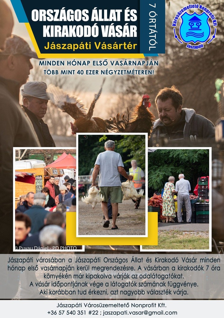 Jászapáti vásárok 2026 – Állatvásárok és kirakodóvásárok 