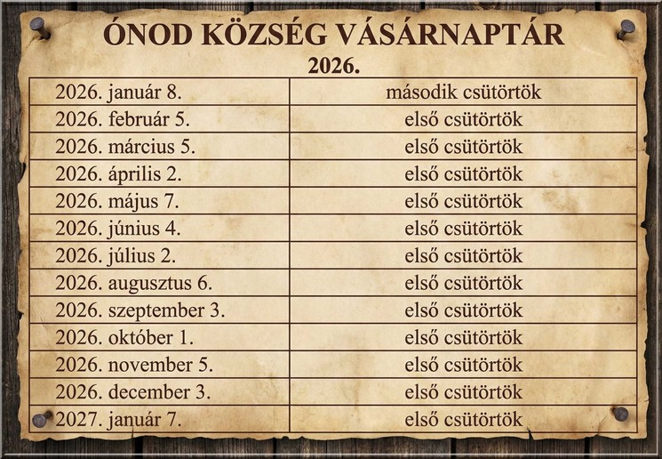 Ónodi vásár 2026 - Országos Állatvásár és Kirakodóvásár