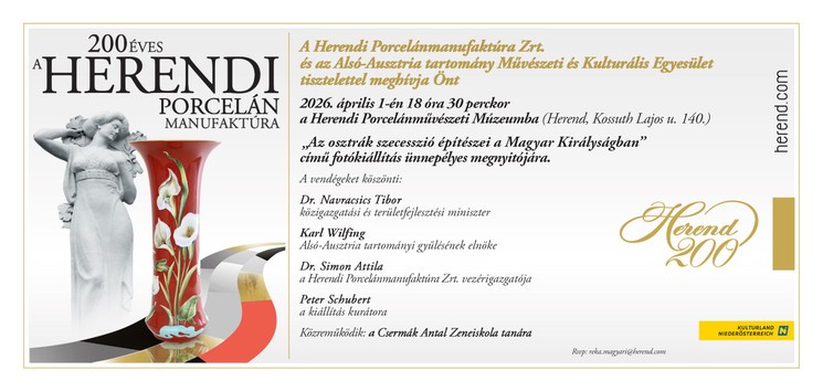 Fotókiállítás a Herendi Porcelánművészeti Múzeumban 2026 - Az osztrák szecesszió építészei a Magyar Királyságban