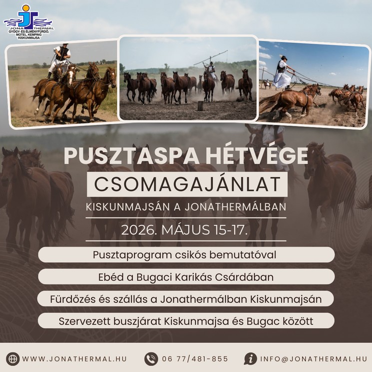 Kiskunmajsai wellness hétvége 2026 -  wellness és pusztai élmények a Jonathermál Fürdőben