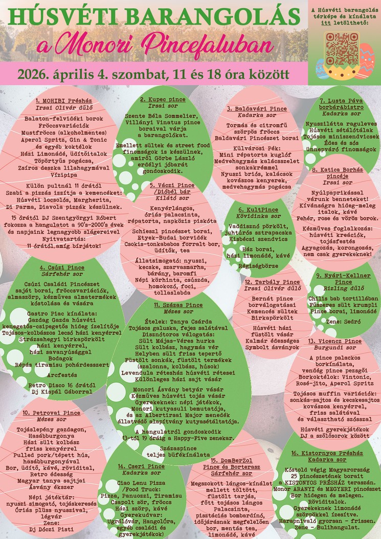 Monor Húsvét 2026 - Húsvéti barangolások a Monori Pincefaluban