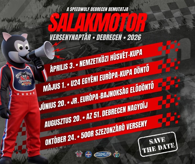 Salakmotor versenyek Debrecen 2026 - Salakmotor bajnokságok és kupák