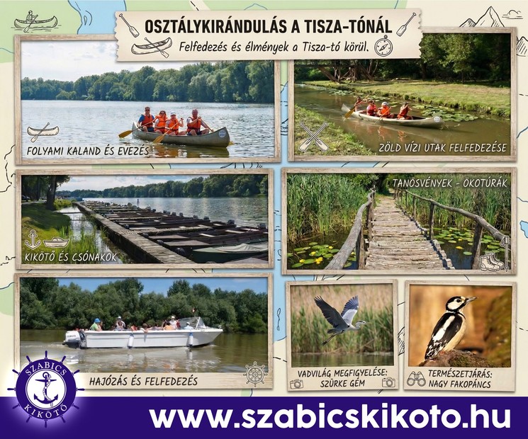Osztálykirándulás Tiszafüred 2026 - Kirándulás a Tisza-tó természeti csodáihoz