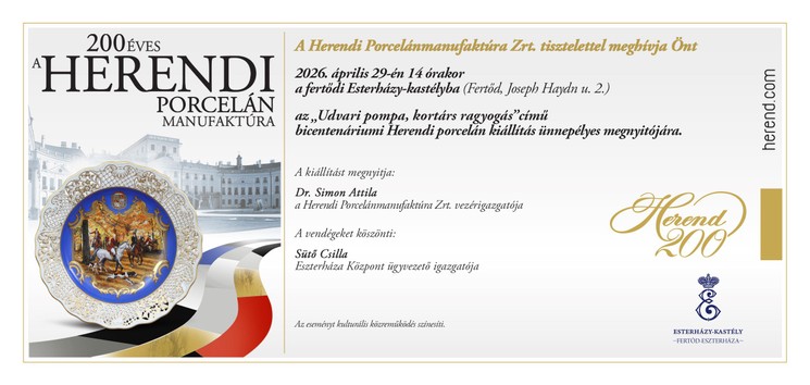 200 éves a Herendi Porcelánmanufaktúra – „Udvari pompa, kortárs ragyogás” kiállítás Fertődön 2026