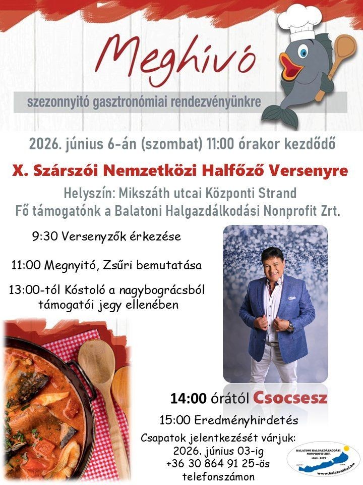 Szárszói Halfőző Verseny Balatonszárszó 2026