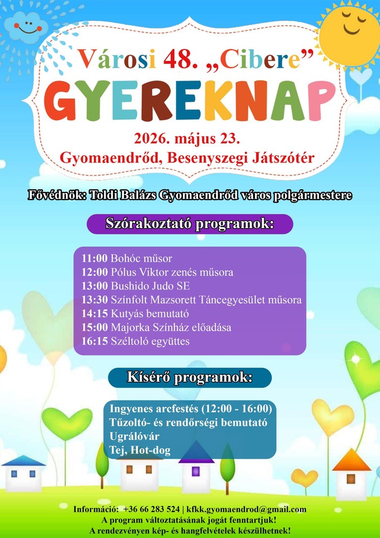 Gyereknap Gyomaendrőd 2026 - "Cibere" Gyereknap