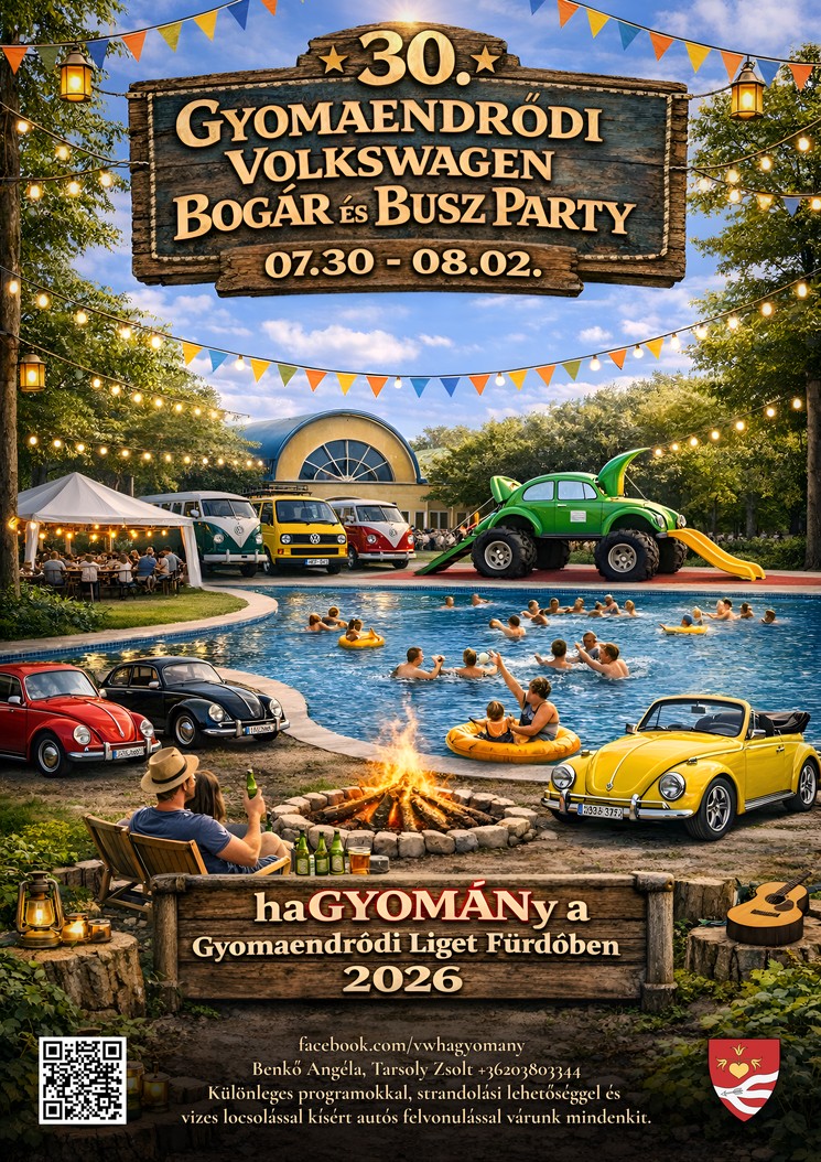 Nemzetközi Volkswagen Bogár és Busz Party 2026 Gyomaendrőd