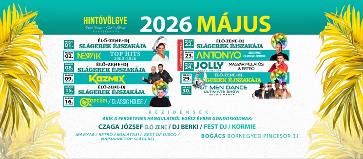 Hintóvölgye Retro Terasz Club & Étterem programok 2026 Bogács