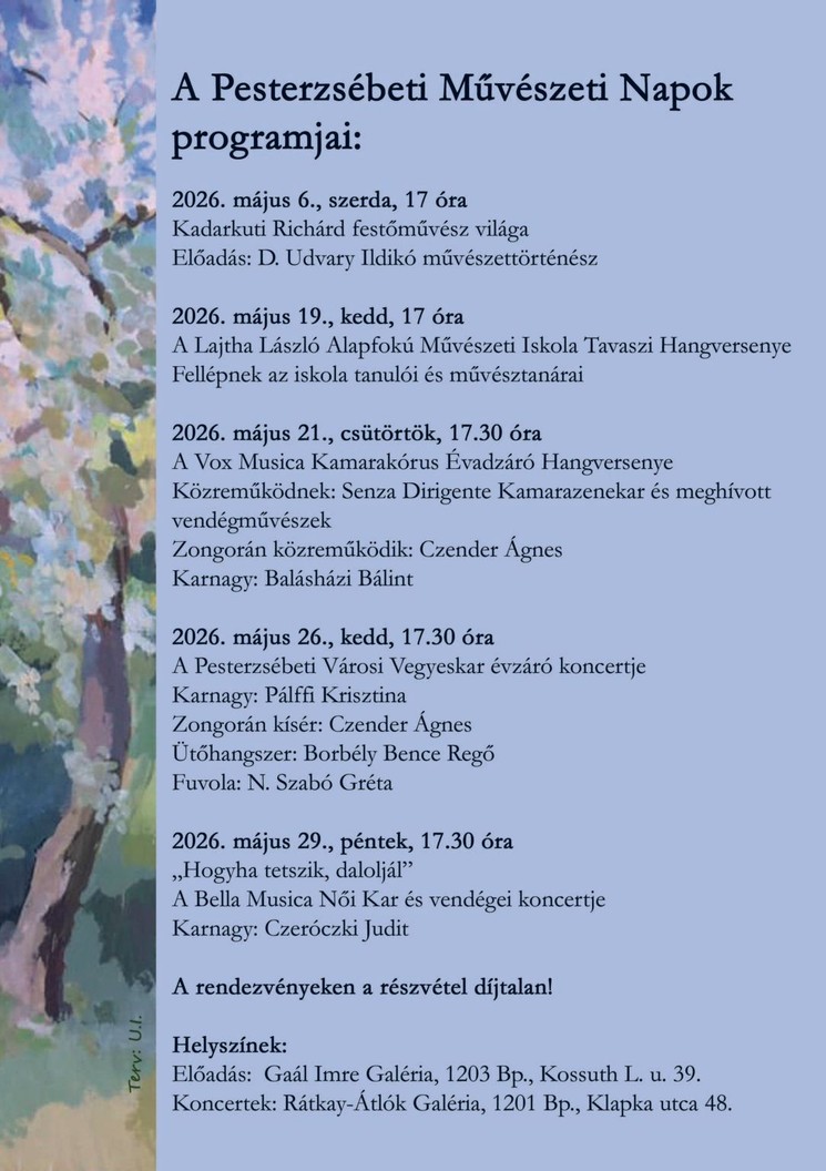 Pesterzsébeti Múzeum programok 2026