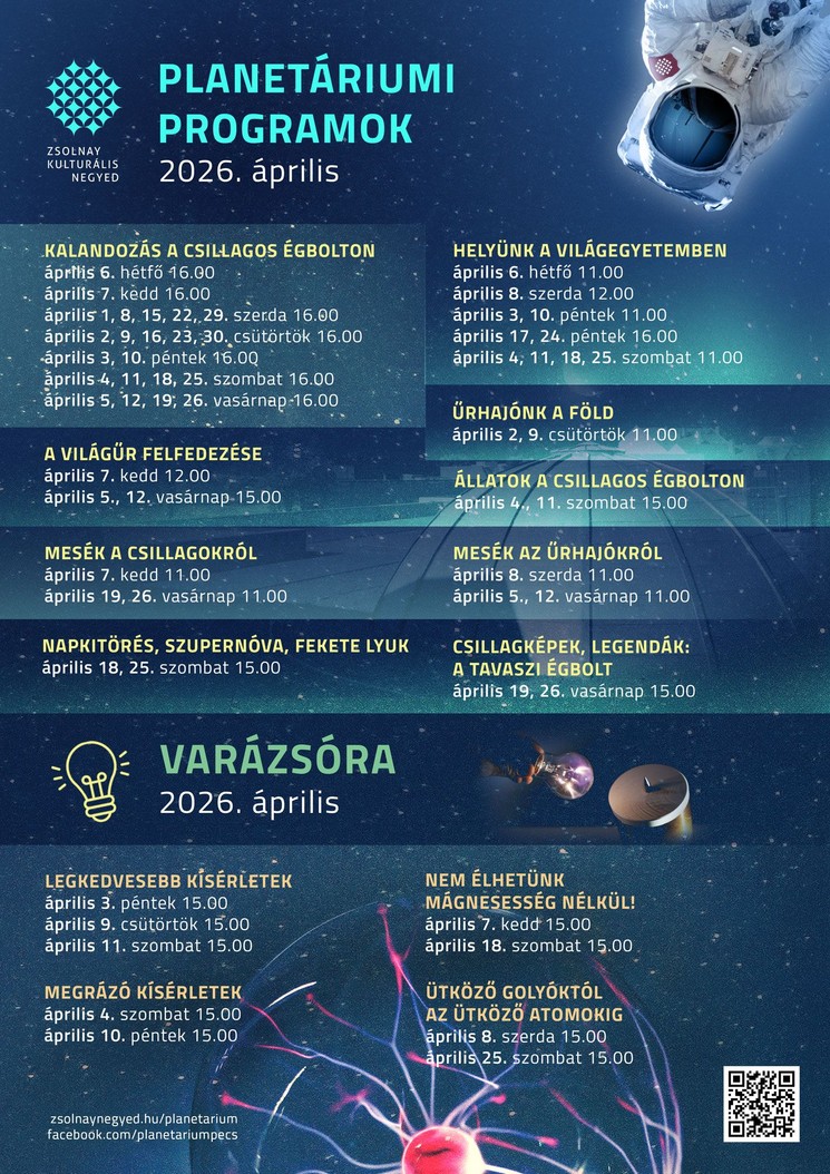 Planetárium Pécs programok 2026