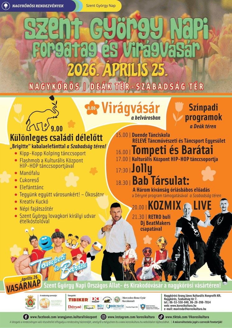 Nagykőrösi Arany János Kulturális Központ programok 2026