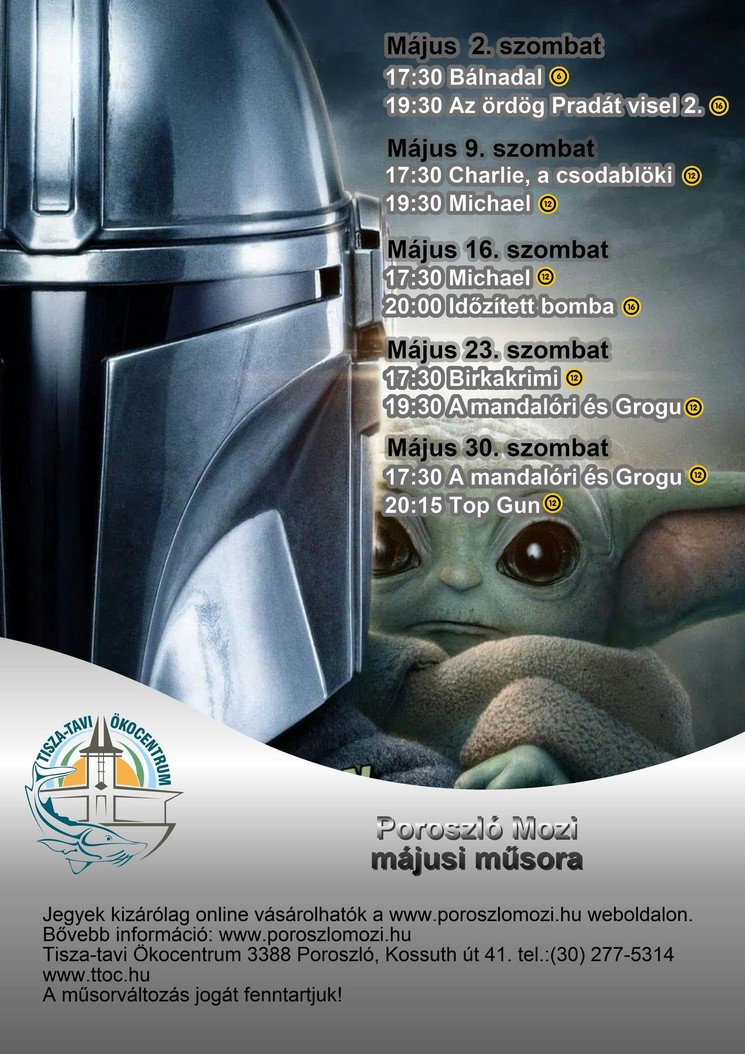Poroszló mozi 2026 - Filmvetítések a Tisza-tavi Ökocentrumban