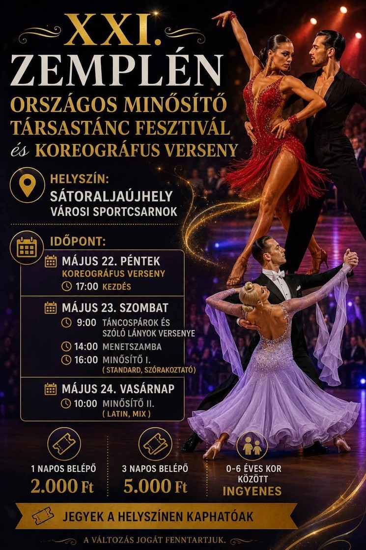 Zemplén Országos Minősítő Társastánc Fesztivál és Koreográfus Verseny Sátoraljaújhely 2026