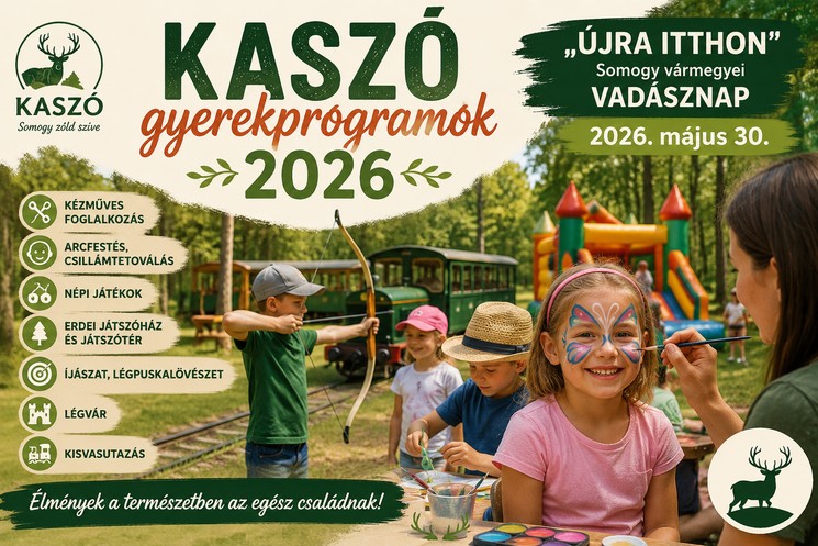 Kaszó Gyereknap 2026 - Vadásznap gyerekprogramokkal