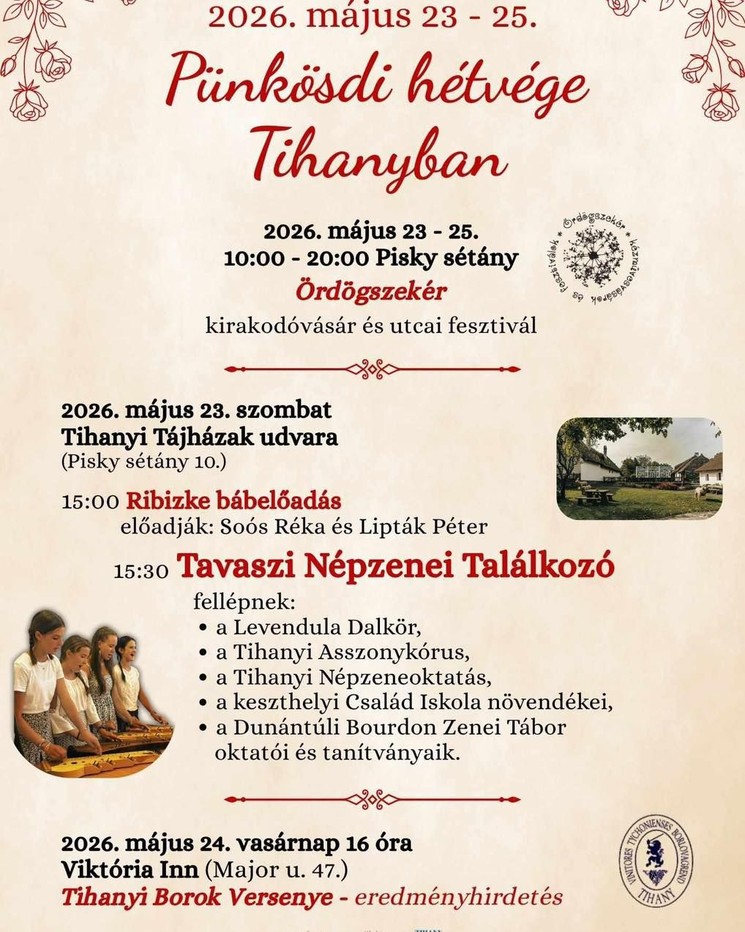 Tihanyi Pünkösd 2026 - Ünnepi programok és események