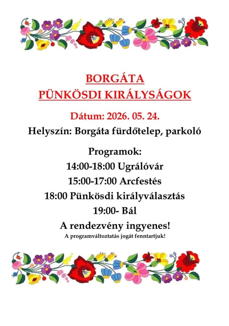 Pünkösdi Királyságok Borgáta 2026