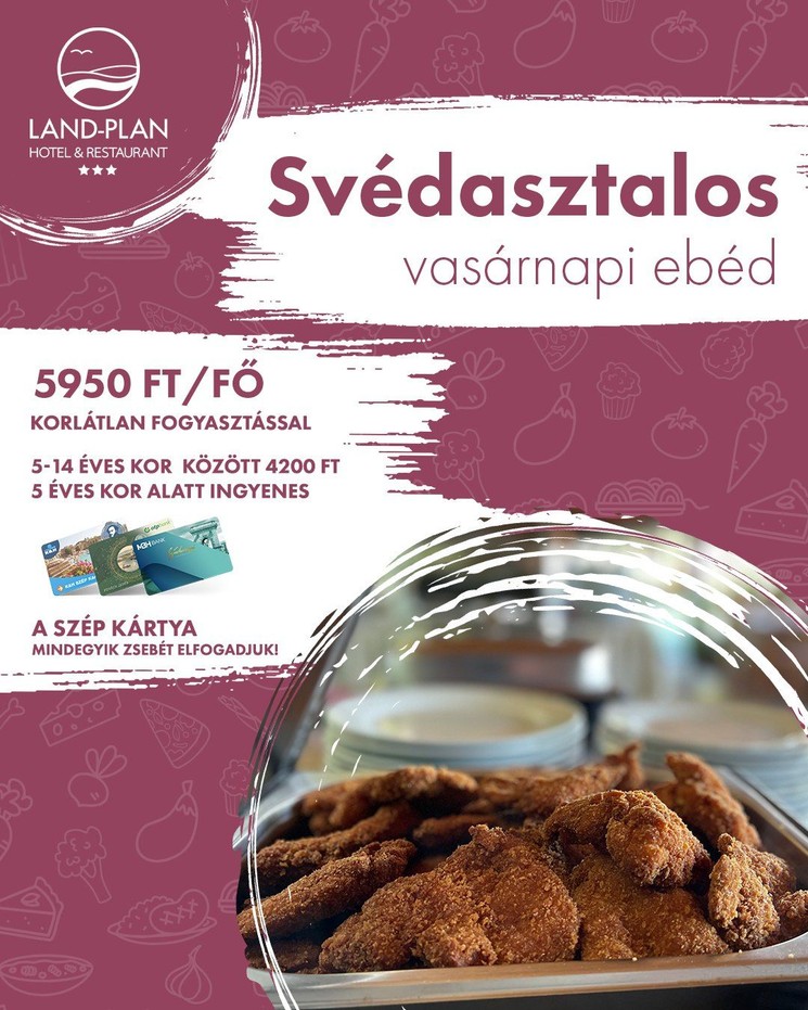 Svédasztalos ebéd Győr mellett minden vasárnap korlátlan fogyasztással