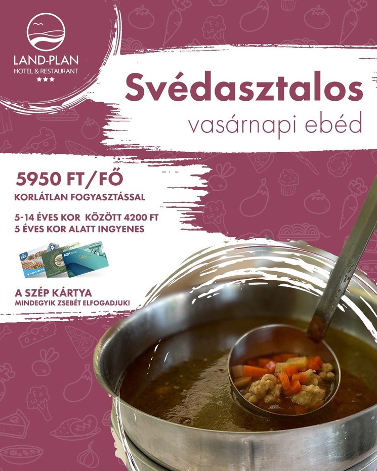 Svédasztalos ebéd Győr mellett minden vasárnap korlátlan fogyasztással