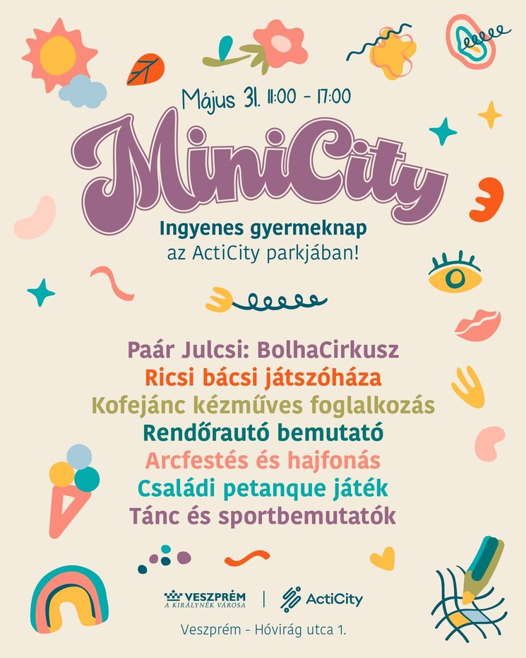 Veszprém gyerekprogram 2026 - MiniCity Gyermeknap az ActiCity parkjában