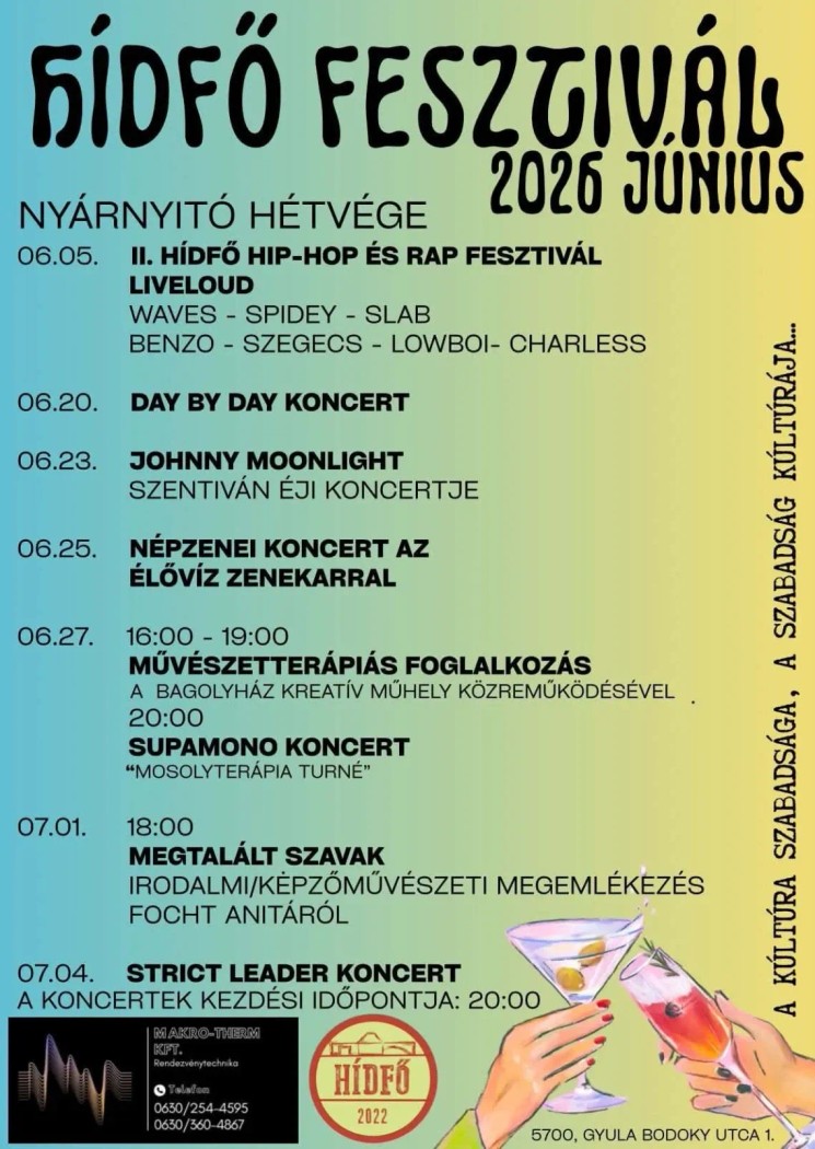 Hídfő Fesztivál Gyula 2026