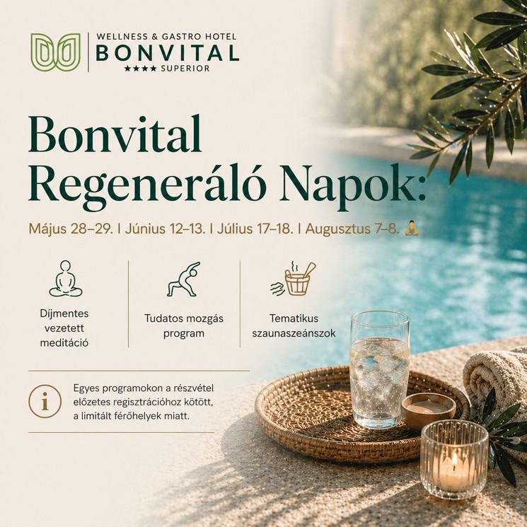 Self Care Day Hévíz 2026 - Regeneráló Napok a testi-lelki feltöltődésért a Bonvitalban