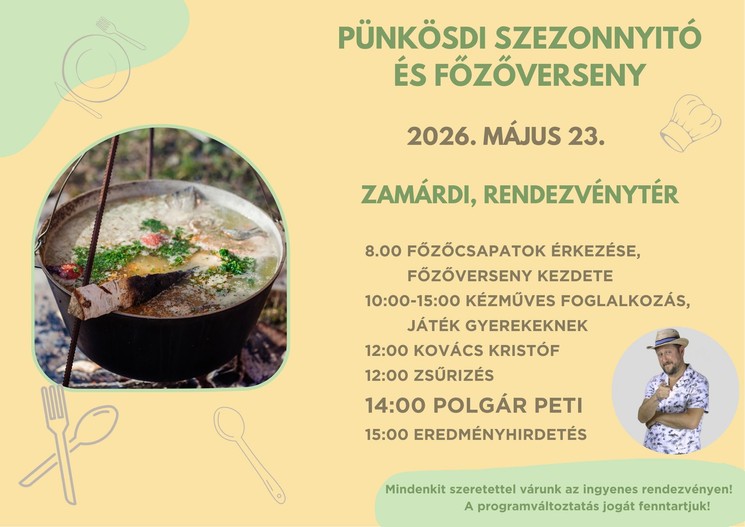 Zamárdi szezonnyitó 2026 - Pünkösdi Szezonnyitó és Főzőverseny