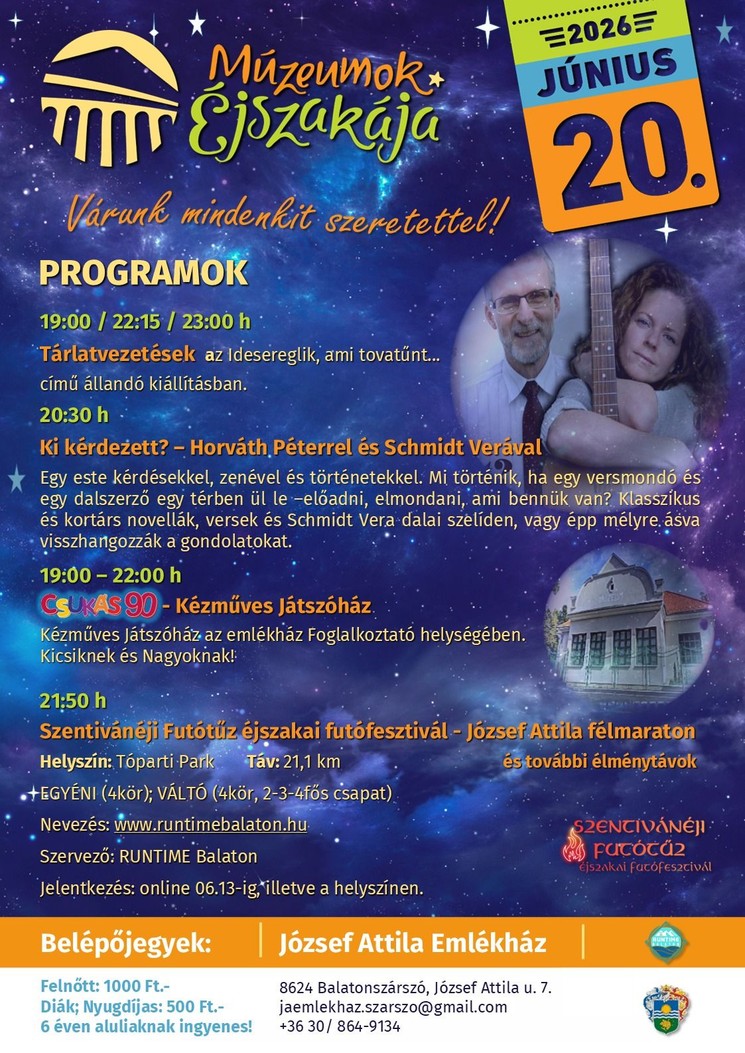 Múzeumok Éjszakája Balatonszárszó 2026
