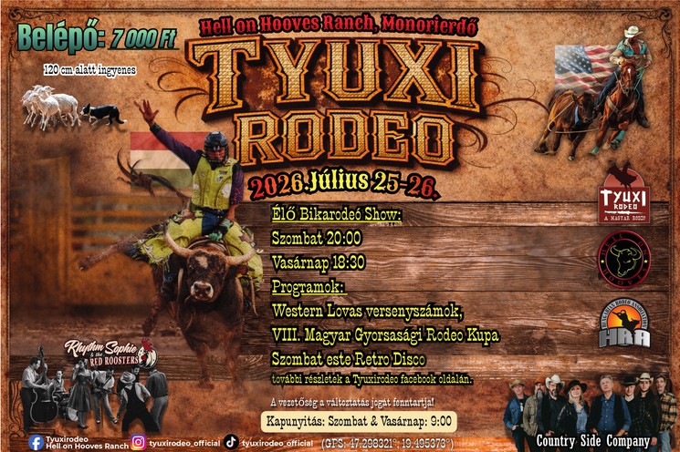 Bikarodeó 2026 - Tyuxirodeo Hell on Hooves Ranch, bikarodeo hétvége Monorierdőn