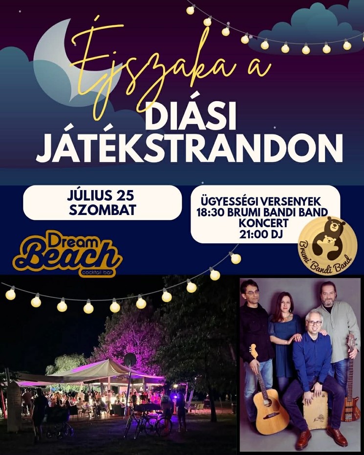 Éjszaka a Diási Játékstrandon 2026 Gyenesdiás