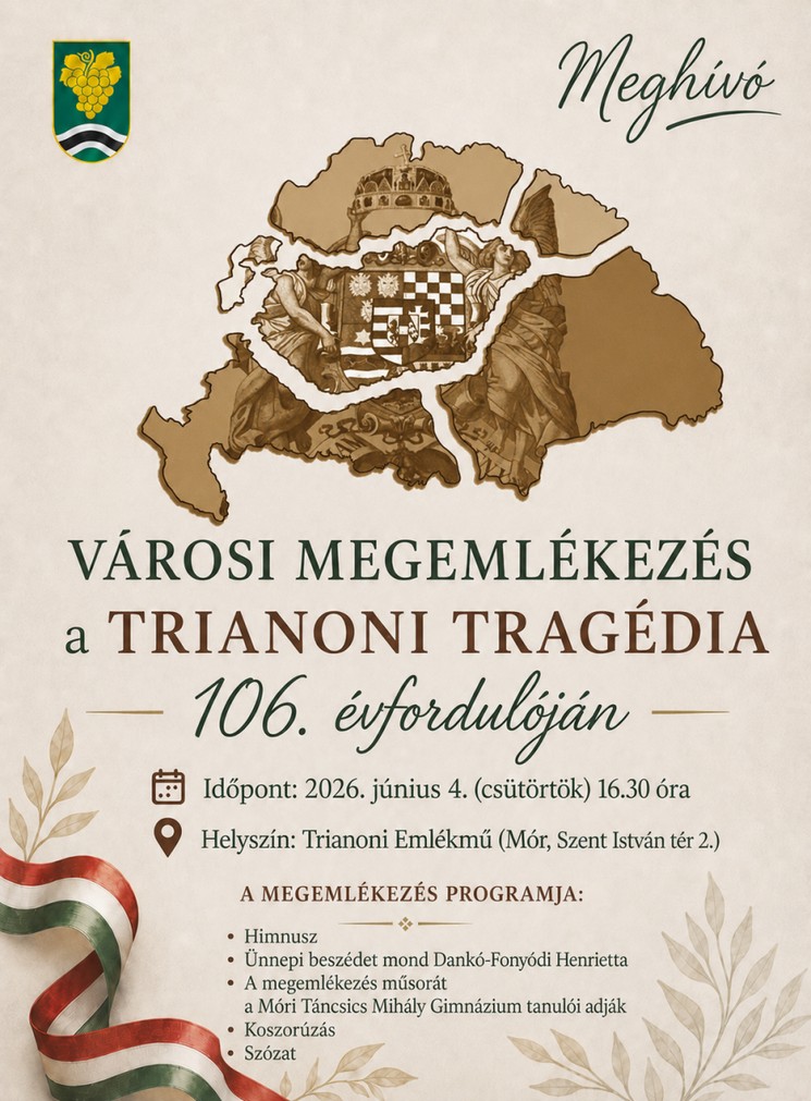 Városi ünnepség Mór 2026 - Trianoni megemlékezés 