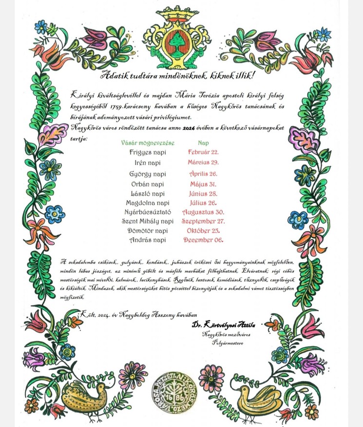 Nagykőrösi programok 2026 - Események, rendezvények