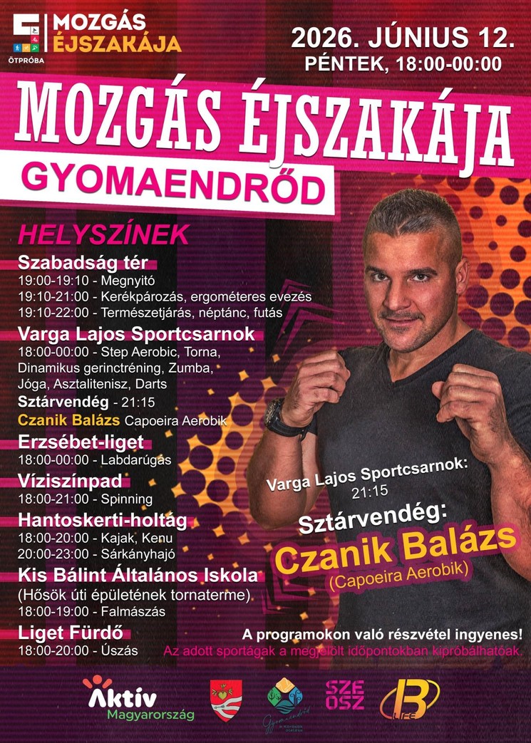 Mozgás Éjszakája Gyomaendrőd 2026
