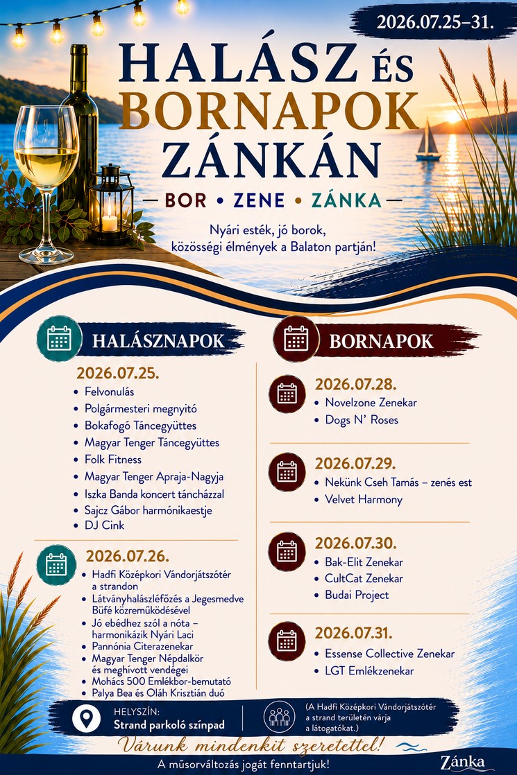 Zánkai Halász-és bornapok 2026