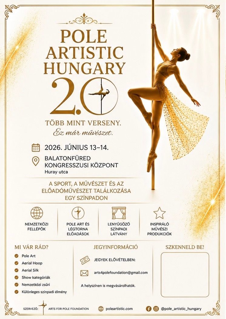 Pole Artistic Hungary 2026 Balatonfüred - Nemzetközi rúdtánc és légtorna verseny 