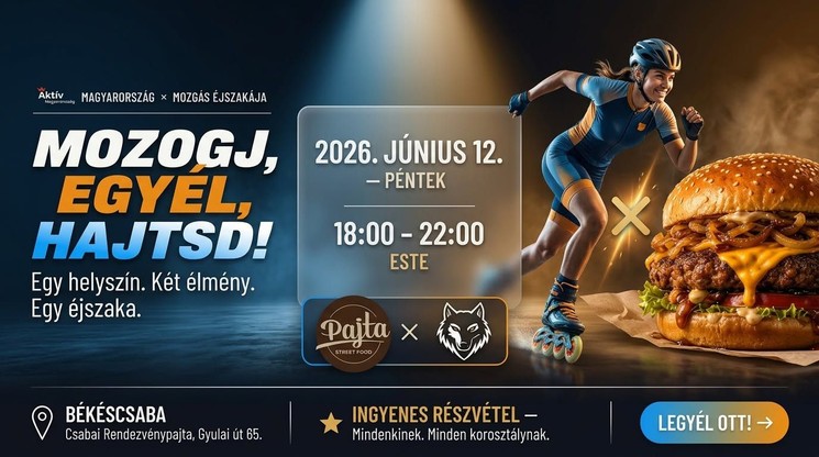 Mozgás Éjszakája Békéscsaba 2026 - Sportos este a Csabai Rendezvénypajtában