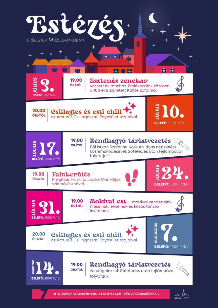 Nyíregyháza esti programok 2026 - Különleges nyáresti programok a Sóstói Múzeumfaluban