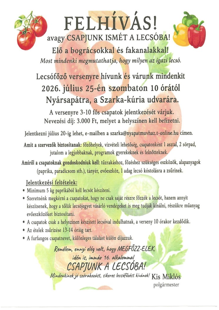 Nyársapáti Lecsófesztivál 2026