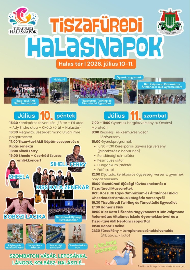 Tiszafüredi Halasnapok 2026
