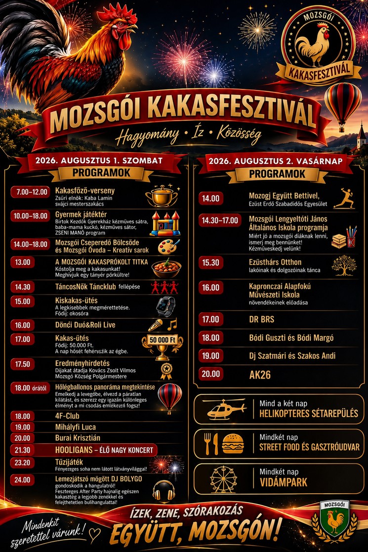 Mozsgói Kakasfesztivál 2026