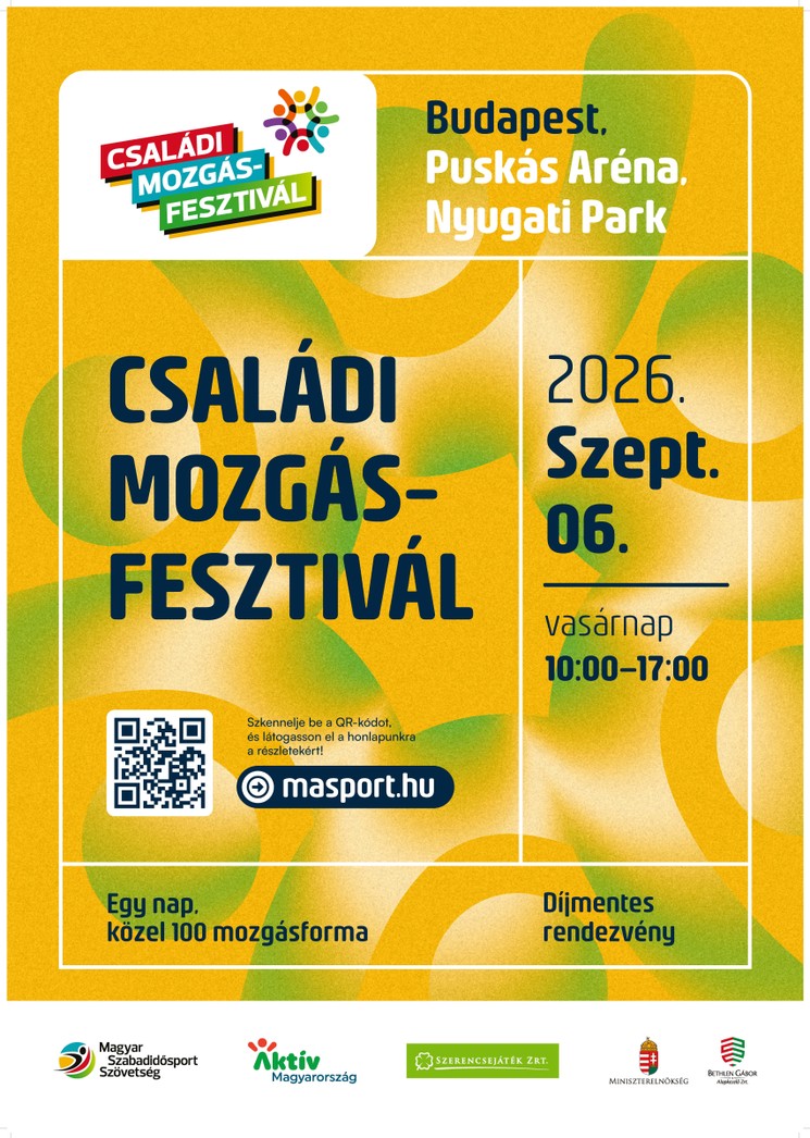 Családi Mozgásfesztivál 2026 Budapest - Mozgásban, sokféle formában!