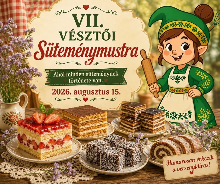 Süteménymustra 2026 - Vésztői Népi Hagyományos Sütemények Süteménymustrája