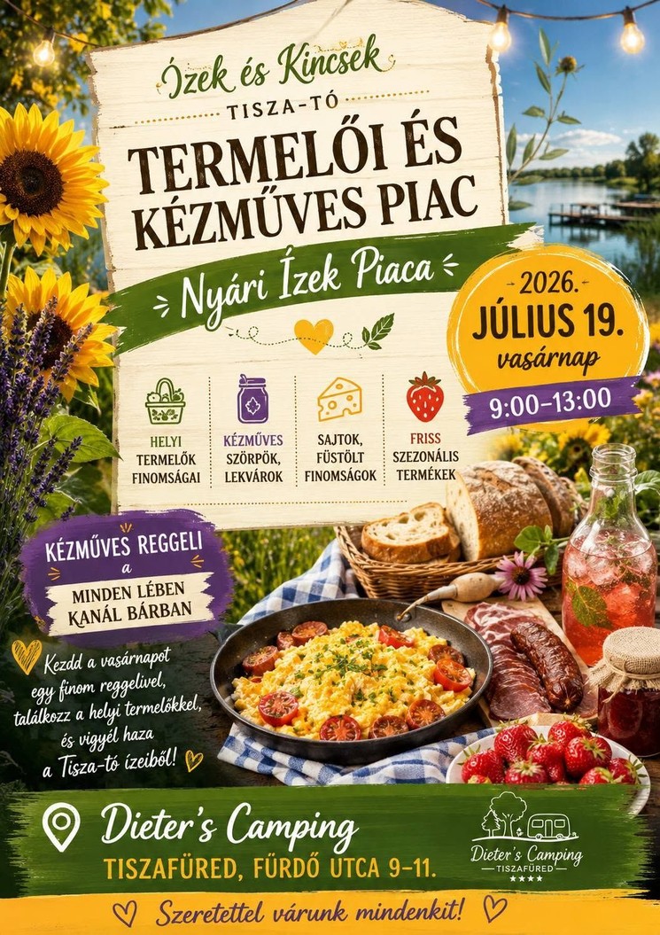 Ízek és Kincsek Termelői és Kézműves Piac 2026 Tiszafüred