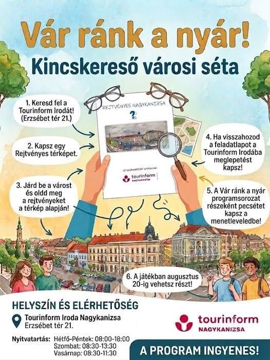 Városnézés Nagykanizsa 2026 - Kincskereső városi séta