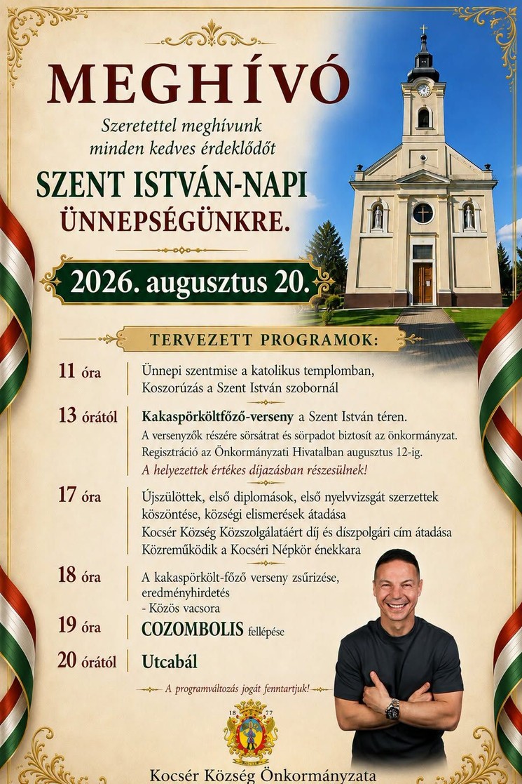 Szent István-nap Kocsér 2026