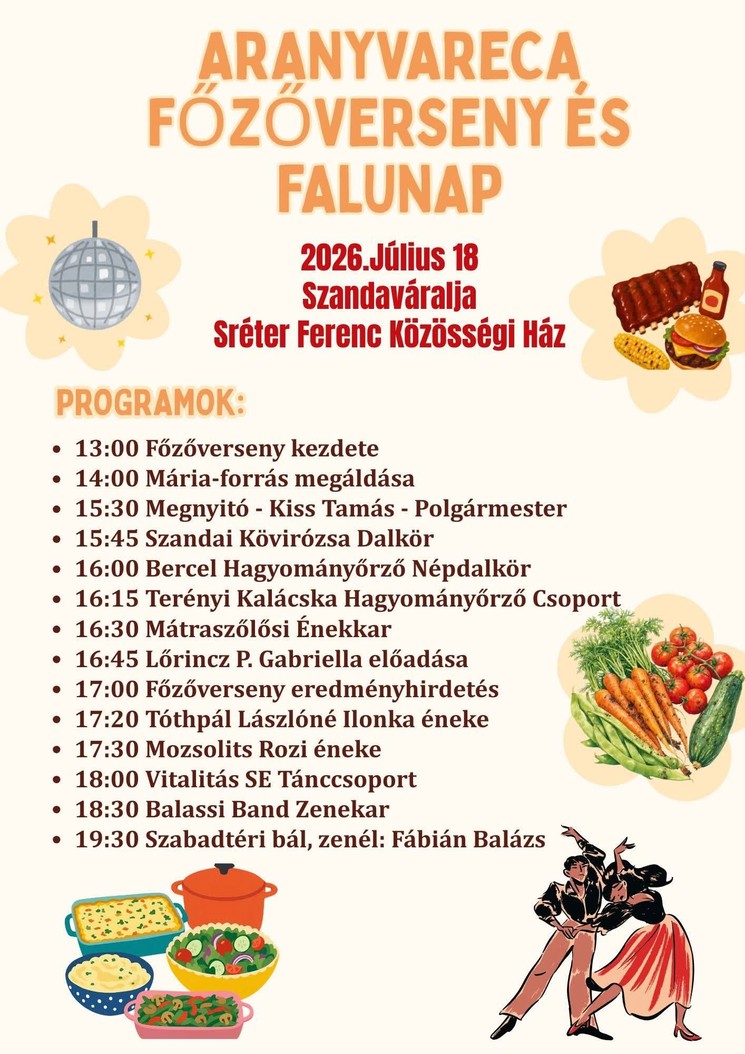 Főzőverseny és Falunap Szanda 2026